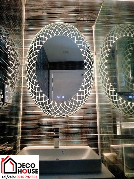 Gương decor đèn led trang trí phòng tắm